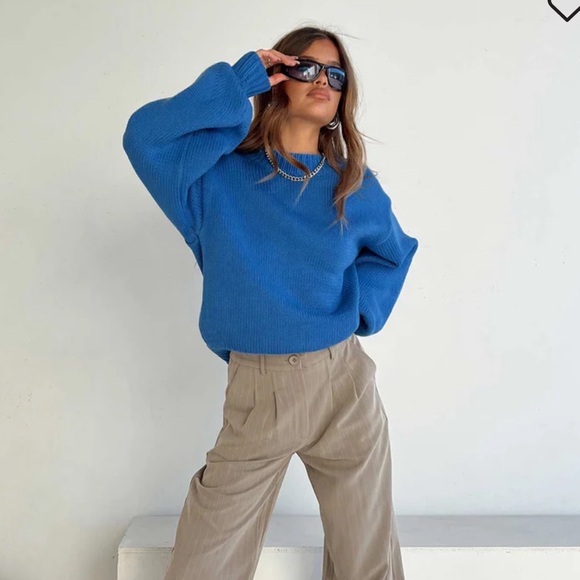 Princess Polly blue knit sweater - Picture 4 of 5